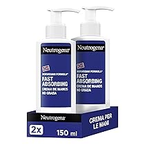 Neutrogena Formula Norvegese Crema Mani Assorbimento Rapido, Crema mani riparatrice con Glicerina e Vitamina E, Crema mani secche e screpolate dalla texture leggera, 150 ml (Confezione da 2)