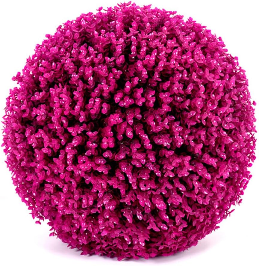 Artificial Plant Topiary Ball - 15.7 Inch UV Resistant Faux Boxwood Decorative Balls for Garden, Wedding, Backyard, Indoor Outdoor Greenery Home Décor Topiary Balls (Set of 2)