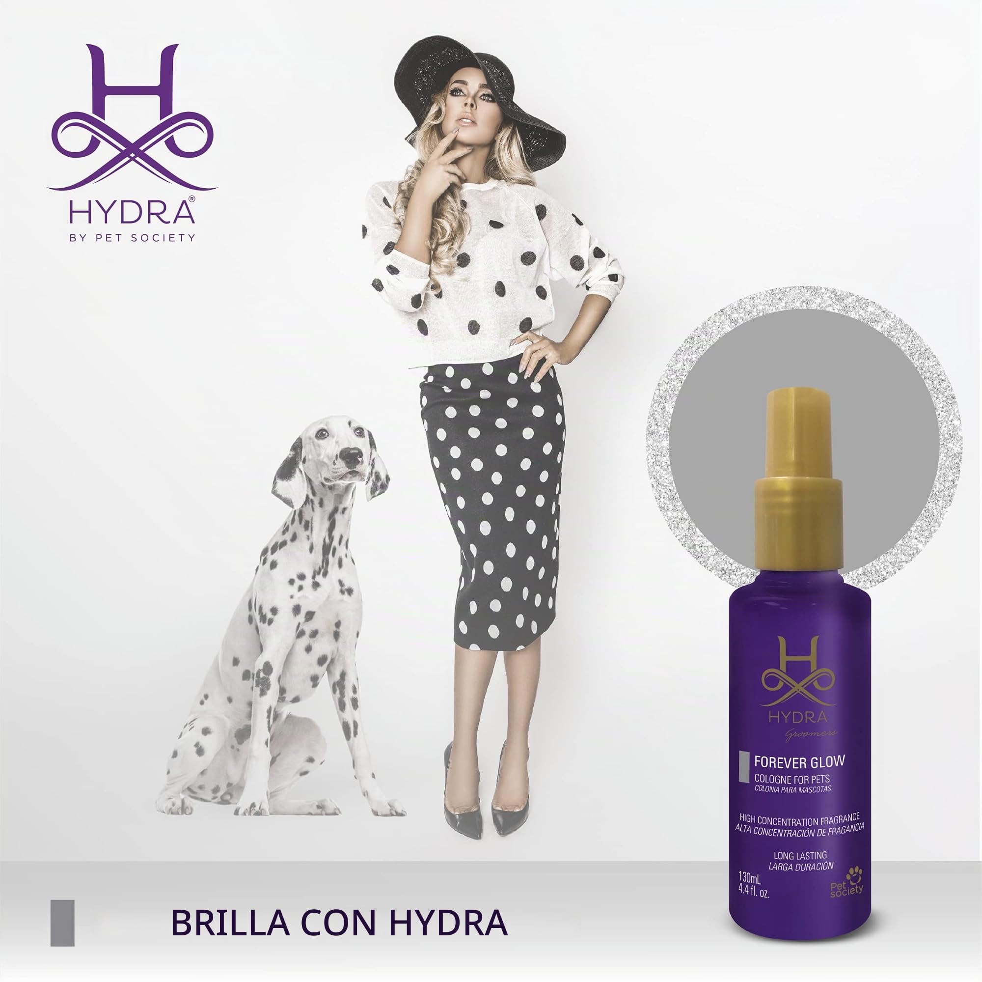 Hydra Groomers' Forever Glow Colonia para gatos y perros en aerosol de aseo personal, 4.4 onzas líquidas