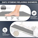 BLESWIN PVC Loofah Shower Mat 32"x16", Soft Textured Non Slip Bath Mats for Inside Shower, Shower Mats with Drain, Washable, Quick Drying Bath Mats for Bathroom Wet Areas, Grey