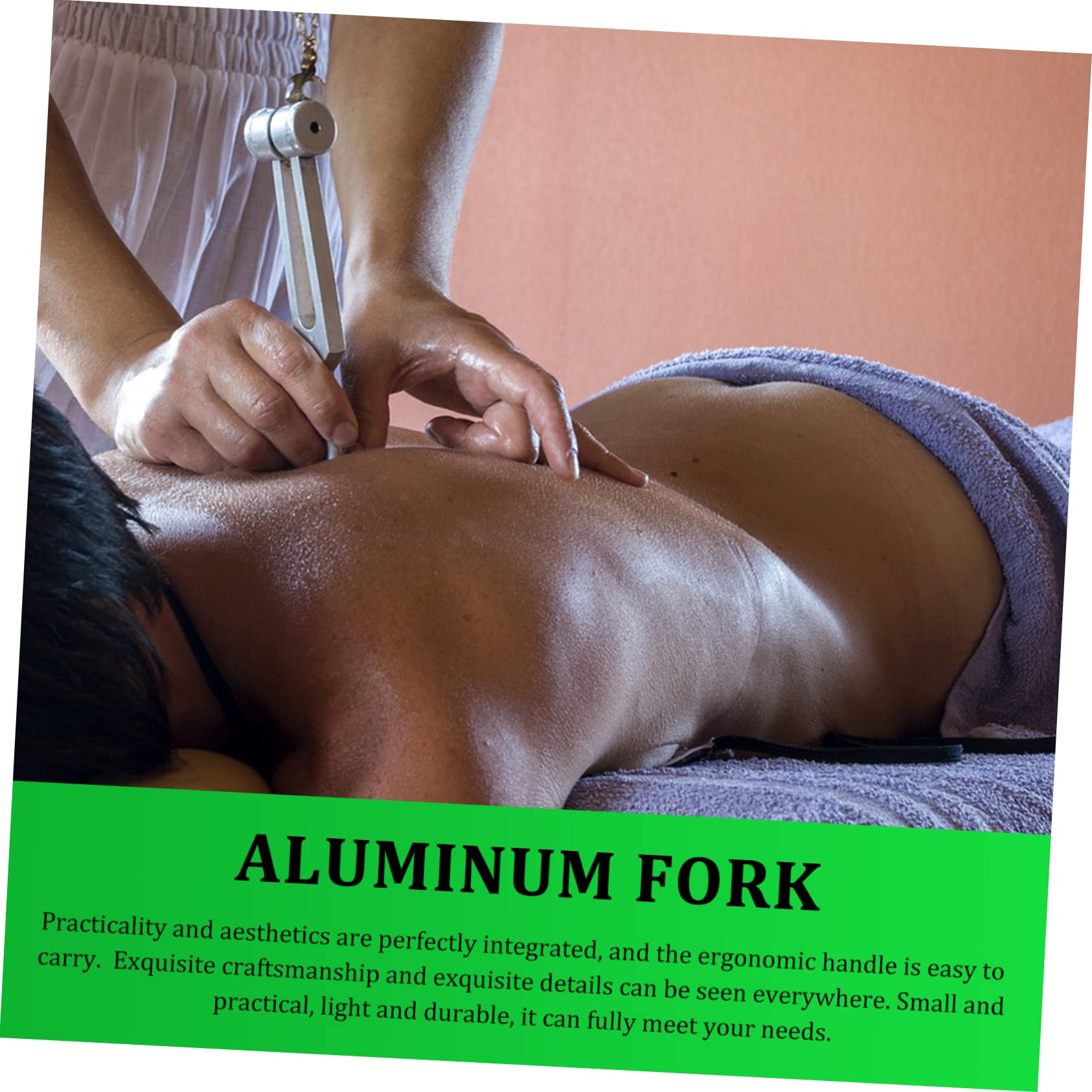 UPKOCH Clinical Grade 128hz Tunning Fork Silver Aluminum Clasp Ear Tuning Fork Smooth Extension Handle for Nerve Sensory Testing