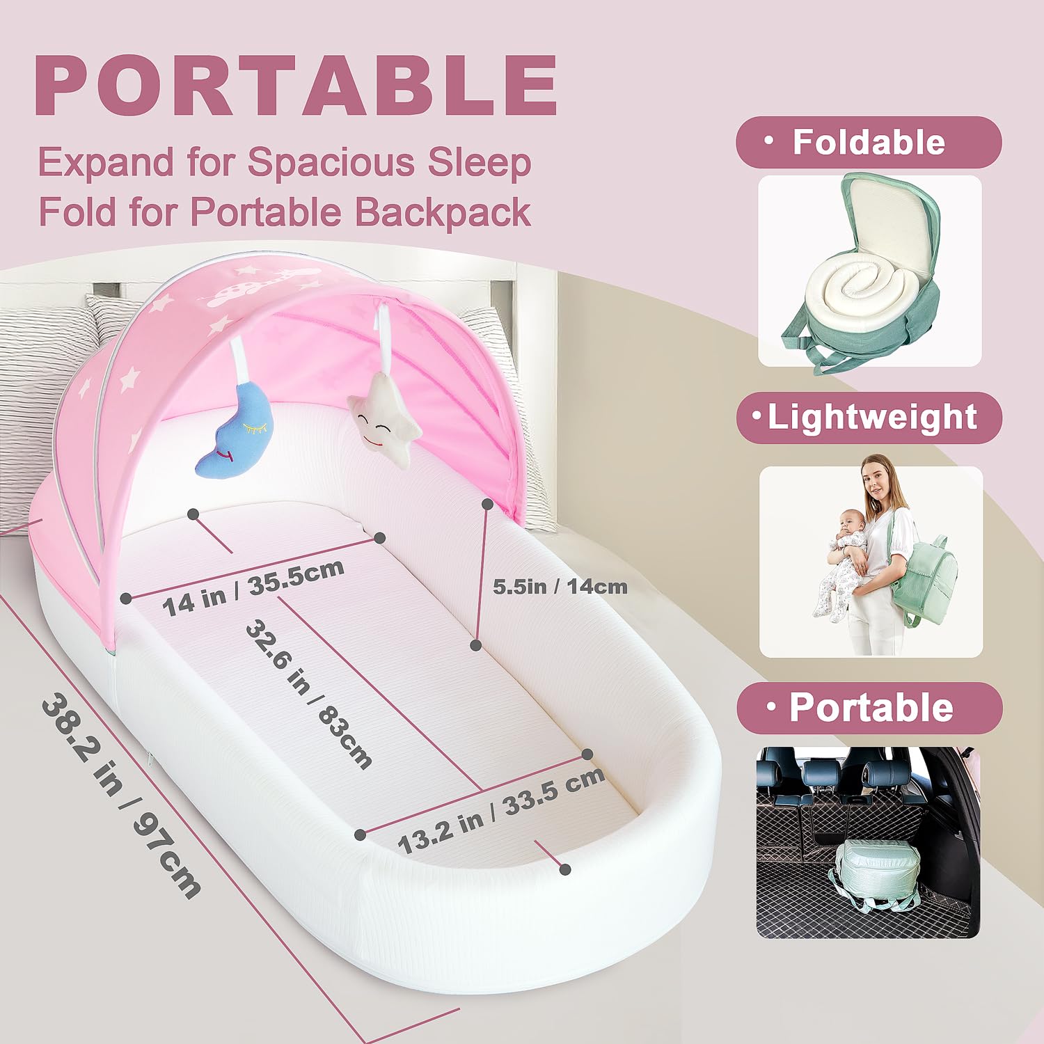 Baby Travel Bassinet Portable Bassinets, Foldable UK | Ubuy
