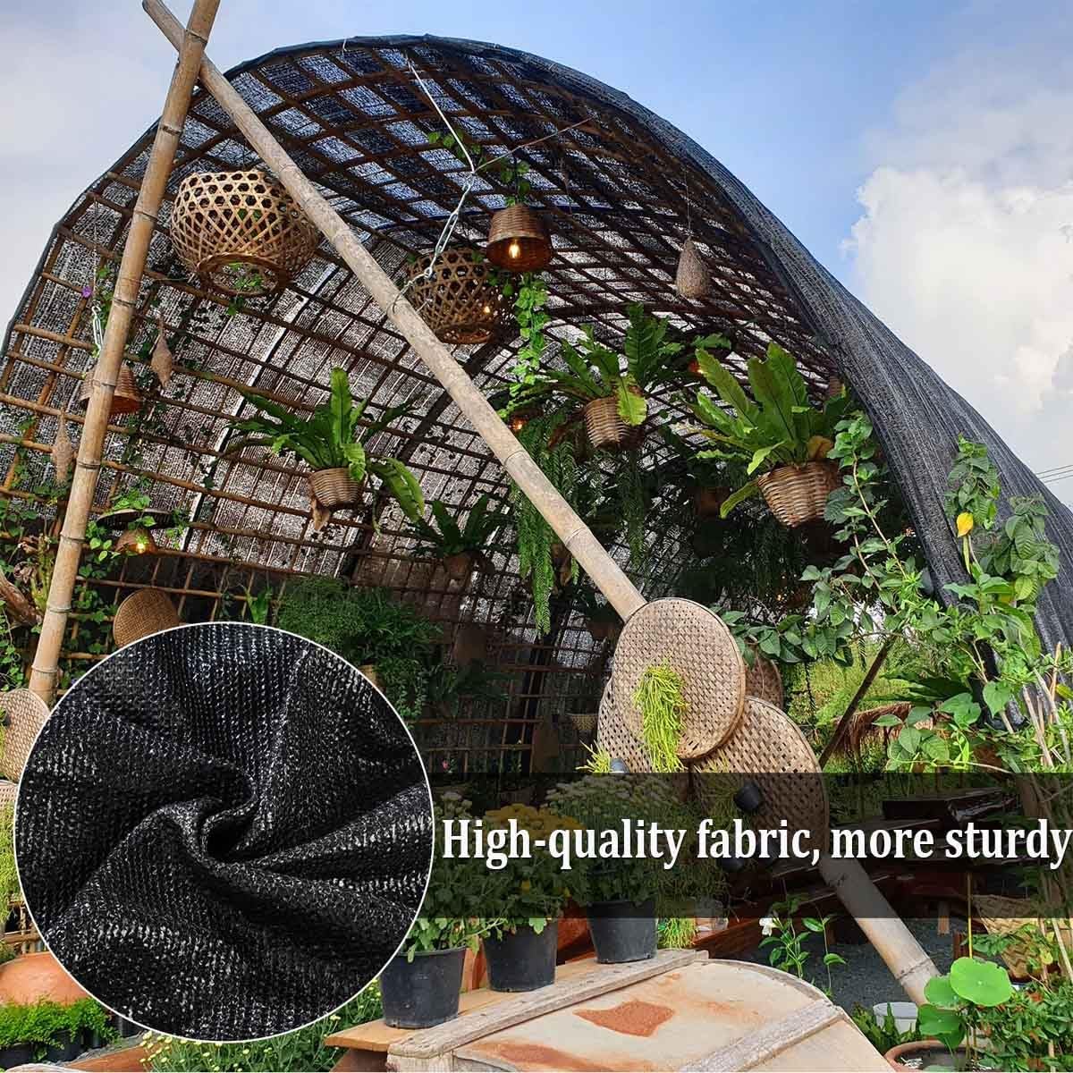 Sonnenschutz Netz Schwarze Schattierungsnetz Garten Sonnensegel Mit Ösen 70% Shading Rate UV-Beständiges for Pflanzenschutz Gewächshaus Scheune Oder Zwinger - 2x3m 4x5m 6x8m (Größe : 5X7m/16.4X22.9ft