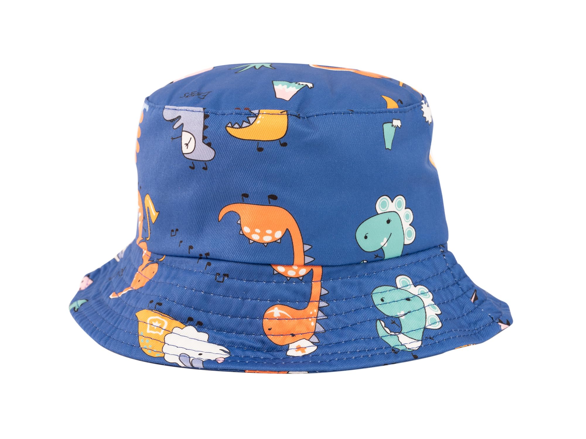 Kids Bucket Hat Spring and Summer Cartoon Dinosaur Hat Outdoor Sports Sunscreen Sun Hat for Boys and Girls 1-3(Dark Blue Dinosaur)