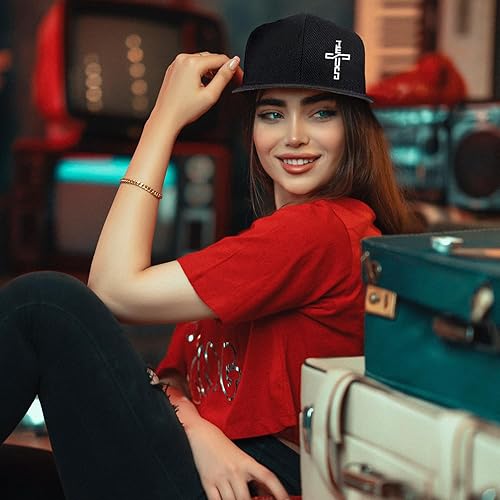 Miniatura 4 de Tijeyi Flat Bill Sombreros para hombres Snapback Skull Sombreros Negro Sombrero para Adolescentes Niños Gorras de Skateboard Sombreros Gorra de