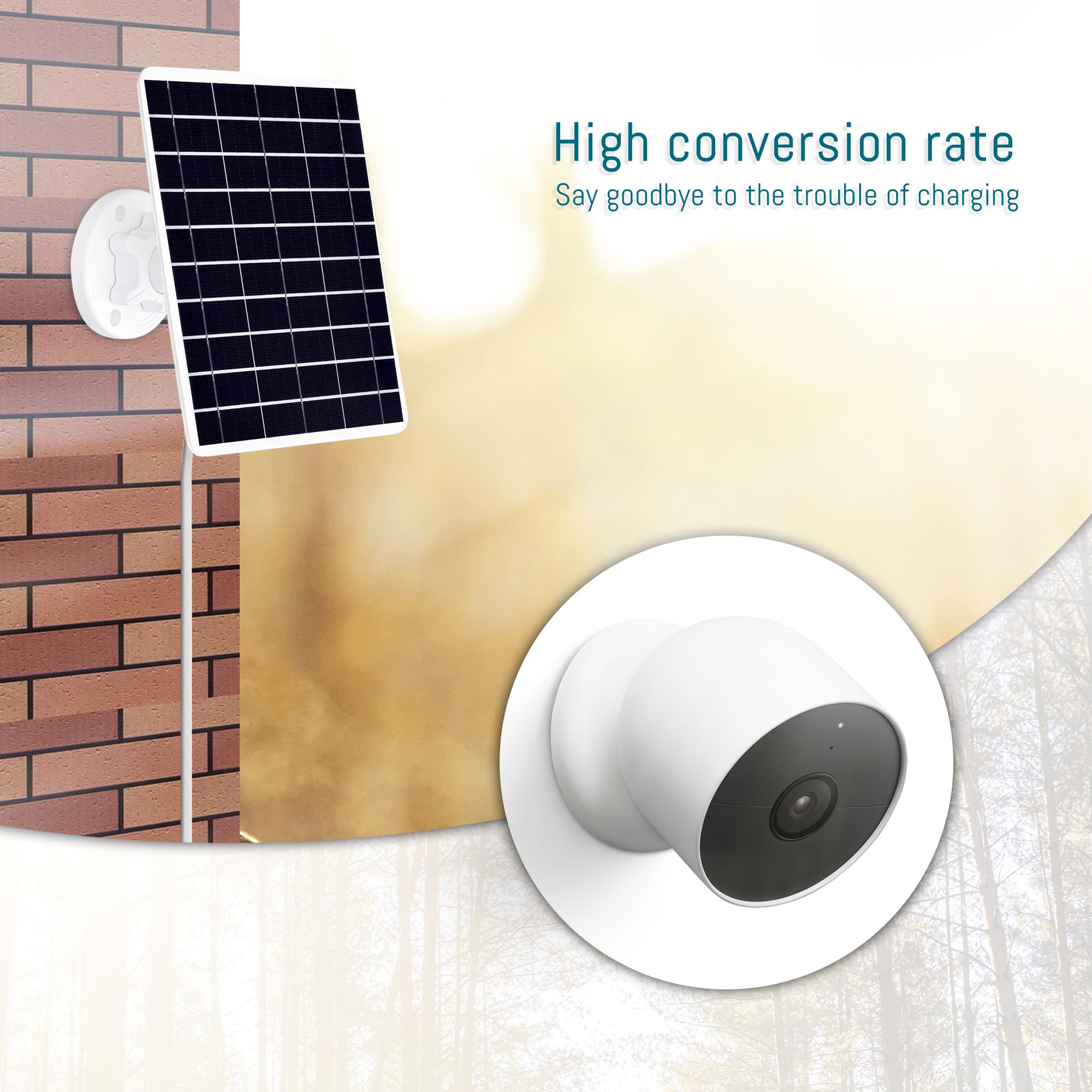 Amazon.co.jp: 8Wソーラーパネル Google Nestカメラ屋外&屋内対応