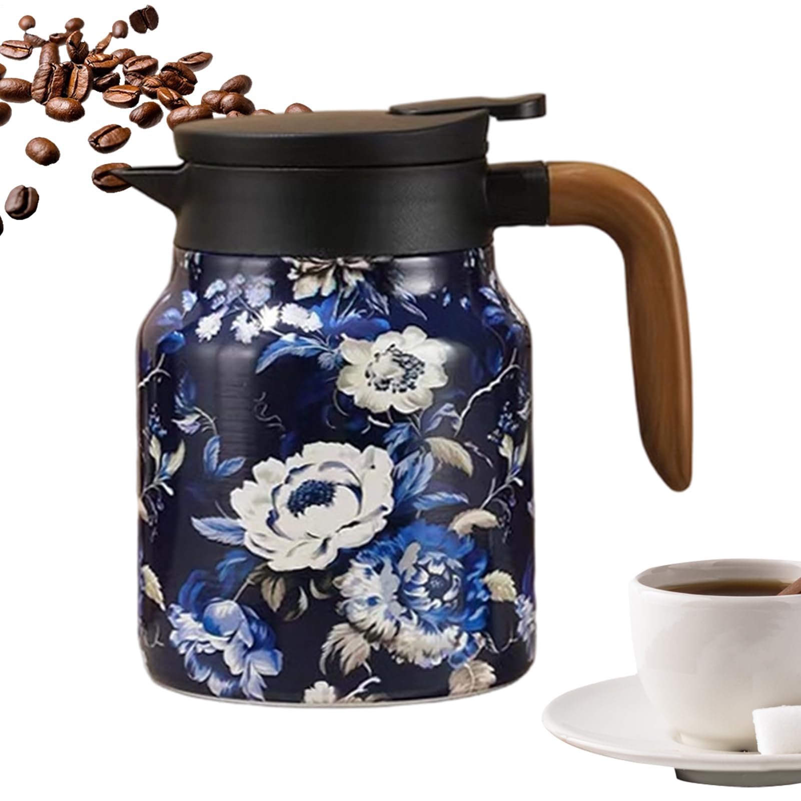 Olla infusora de té en acero inoxidable con colador y aislamiento térmico de 1L