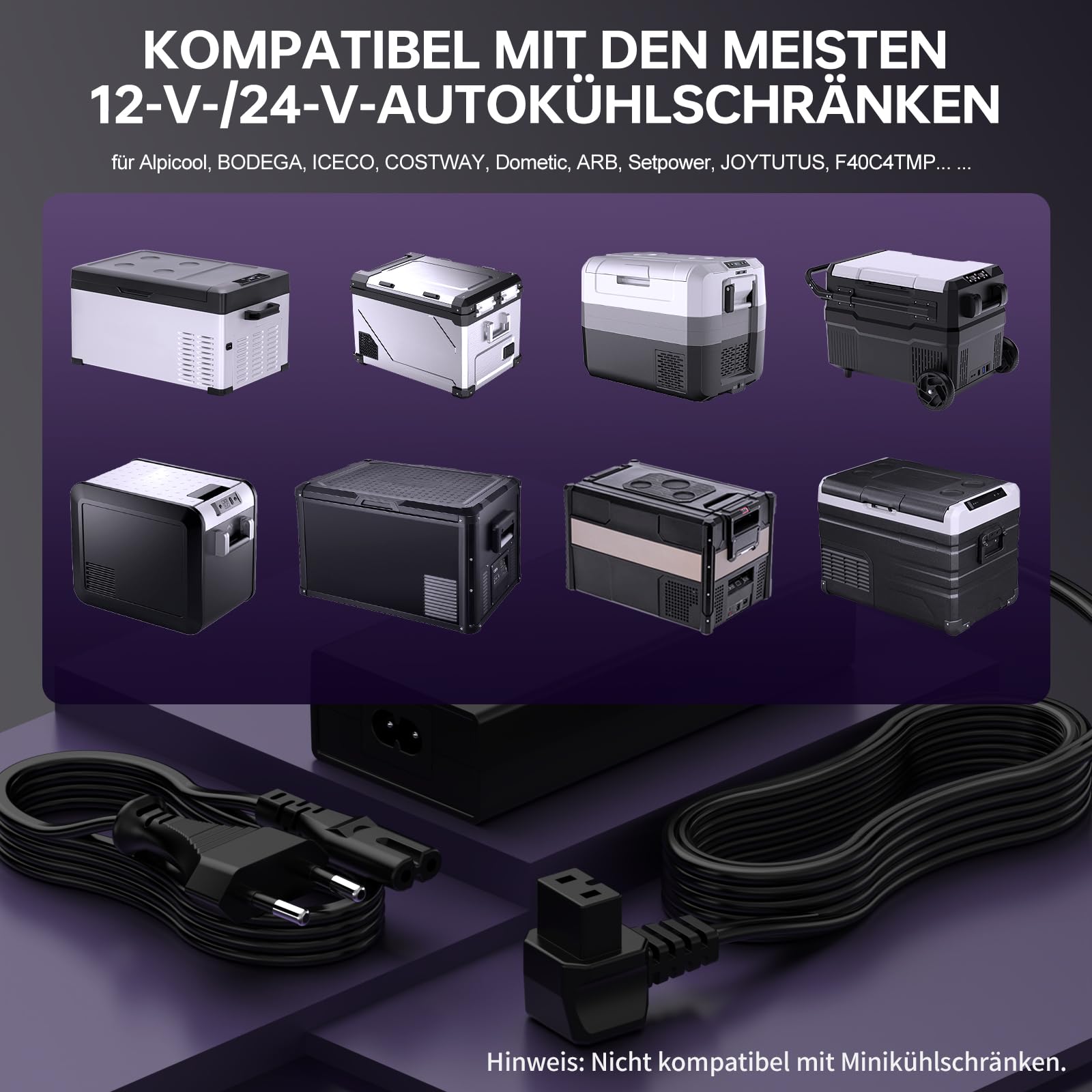 87W Netzteil Ladegerät für Auto Kühlbox Waeco, Dometic, Alpicool, ICECO, ARB, Mobicool, AC Adapter 100-240V Netzteil für Autokühlschrank Bodega