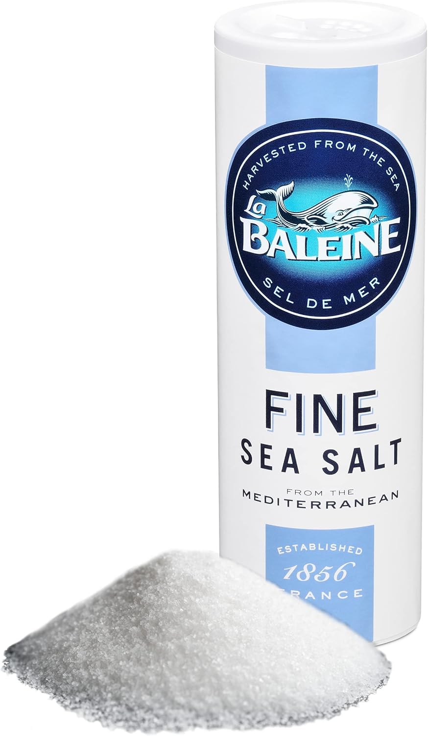 La Baleine Salt, Fine Sea Salt Shaker for Cooking and Seasoning, 250g