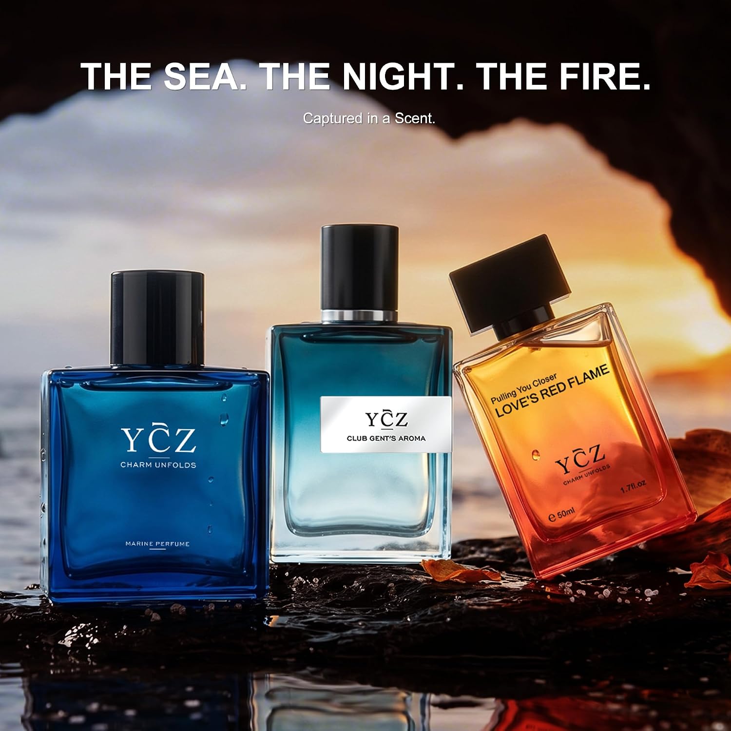 Ycz 3-Pack Men's Eau de Parfum Gift Set, 1.7 Fl Oz