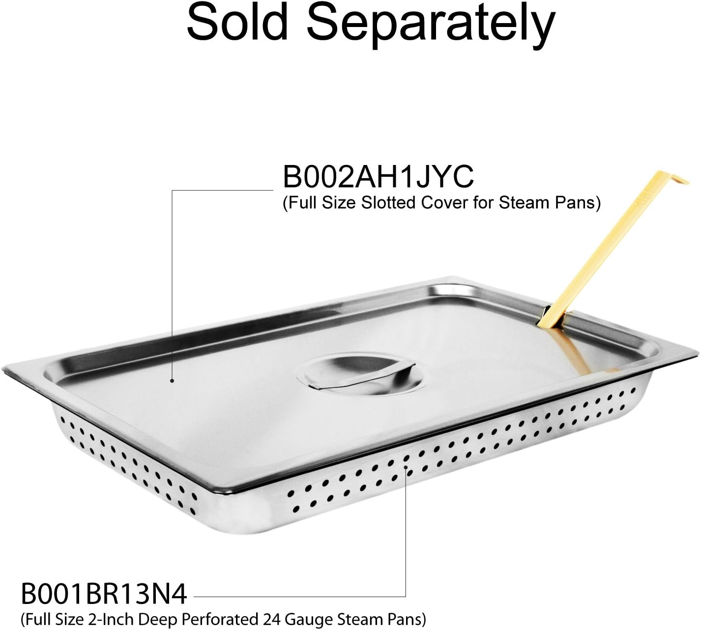 Excellante Full Size 2-Inch Deep Perforated 24 Gauge Steam Pans