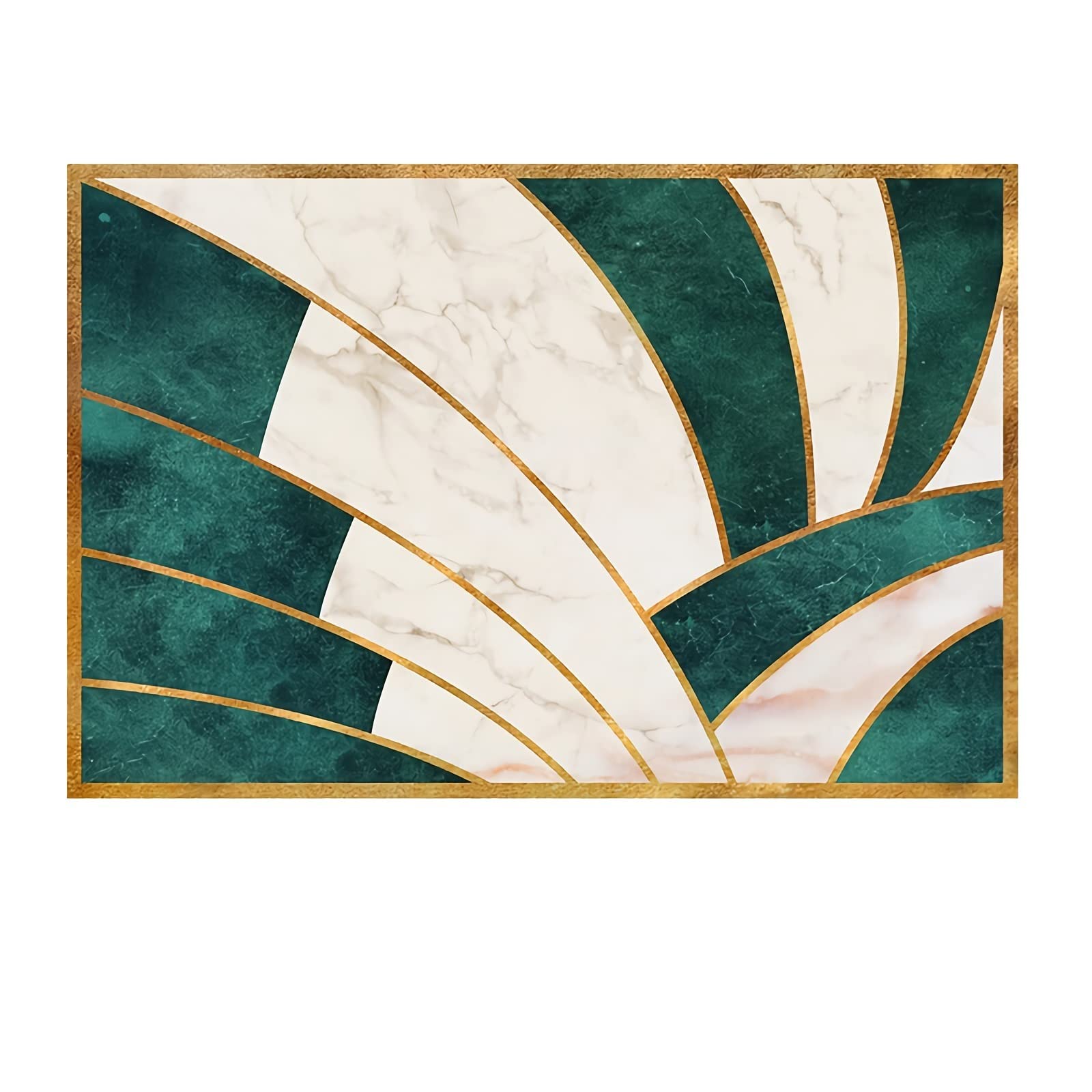 Alfombra Alfombra niña habitacion Diseño geométrico de Textura de mármol Beige Amarillo Verde alfombras salón Alfombra habitacion Infantil 80x160cm