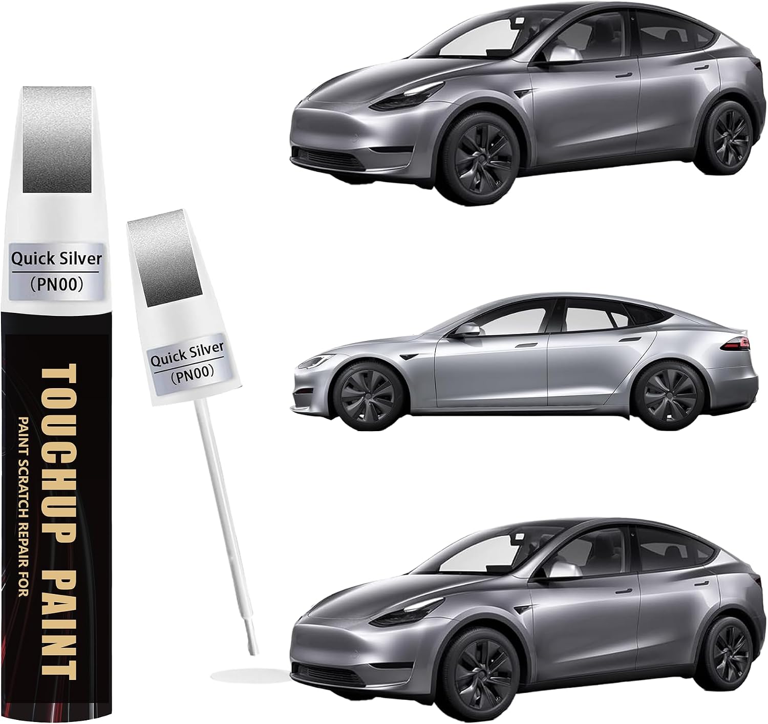 Pearl White Multi-Coat(PPSW) Car Paint Touch Up Pen Compatible with Tesla,2-In-1 Color Accurate Touch Up Car Scratch Repair Paint Match Tesla Series Automotive Scratch Remover for Nicks & Chips Repair
