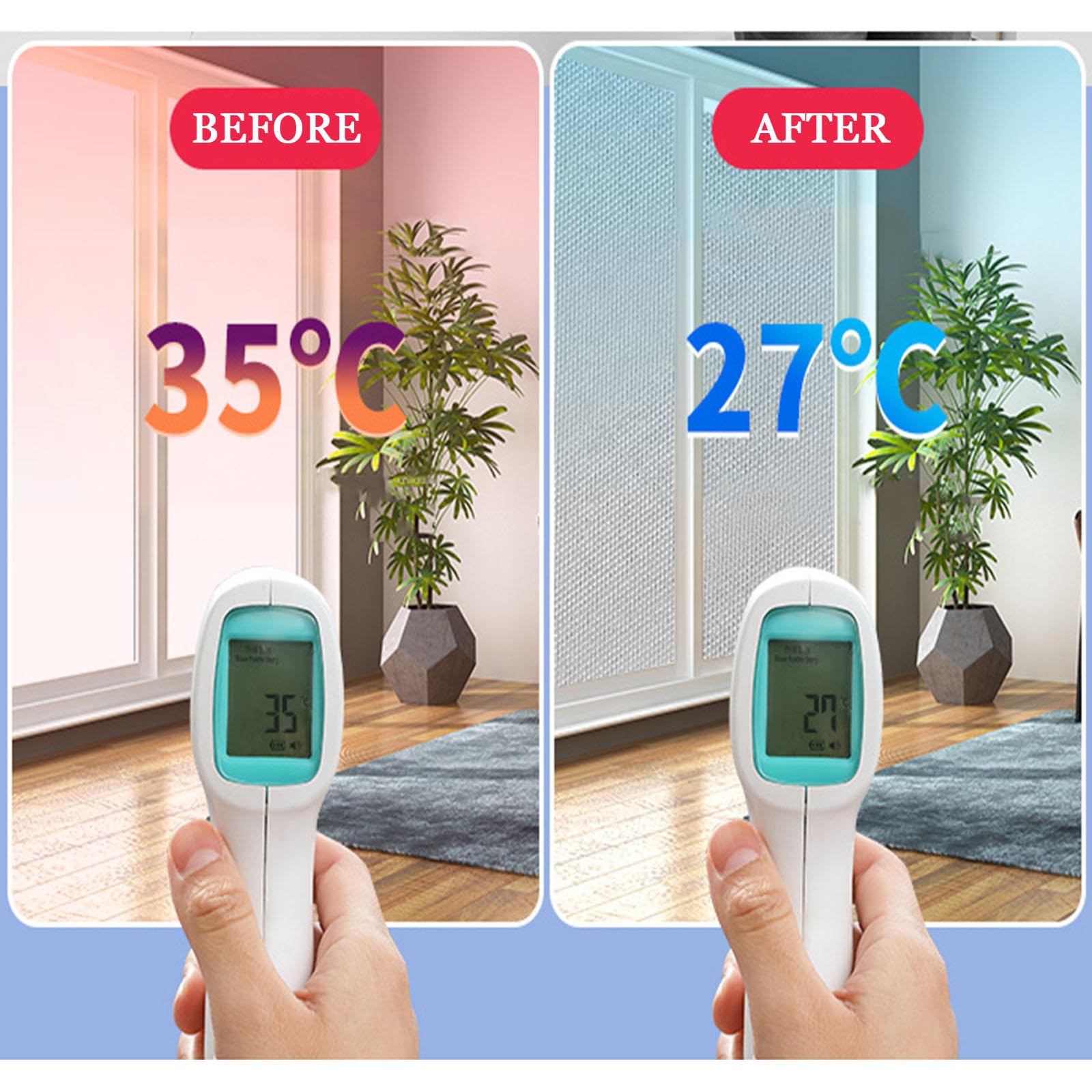 Pellicola oscurante riflettente per finestre, isolamento in foglio di alluminio, anti-UV, abbagliamento, calore, privacy, per vetro, 80 x 150 cm, soluzione per la casa a risparmio energetico