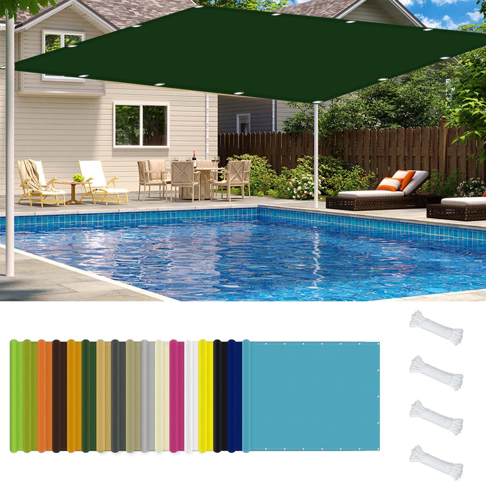 GLDYTVF Custom Waterproof Rectangular Awning 380x425 cm - 98% UV ProtectionOutdoor Shade with Eyelets & Cord for Garden Patio Deck - Weather Resistant Canopy