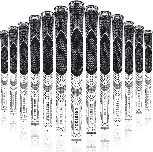 Miniatura 8 de Crestgolf Multi -Compound Golf Grips, StandardMid Size All-Weather Control Thread Technology Rubber Combine with Carbon Yard, Anti-Slip-Set of 13