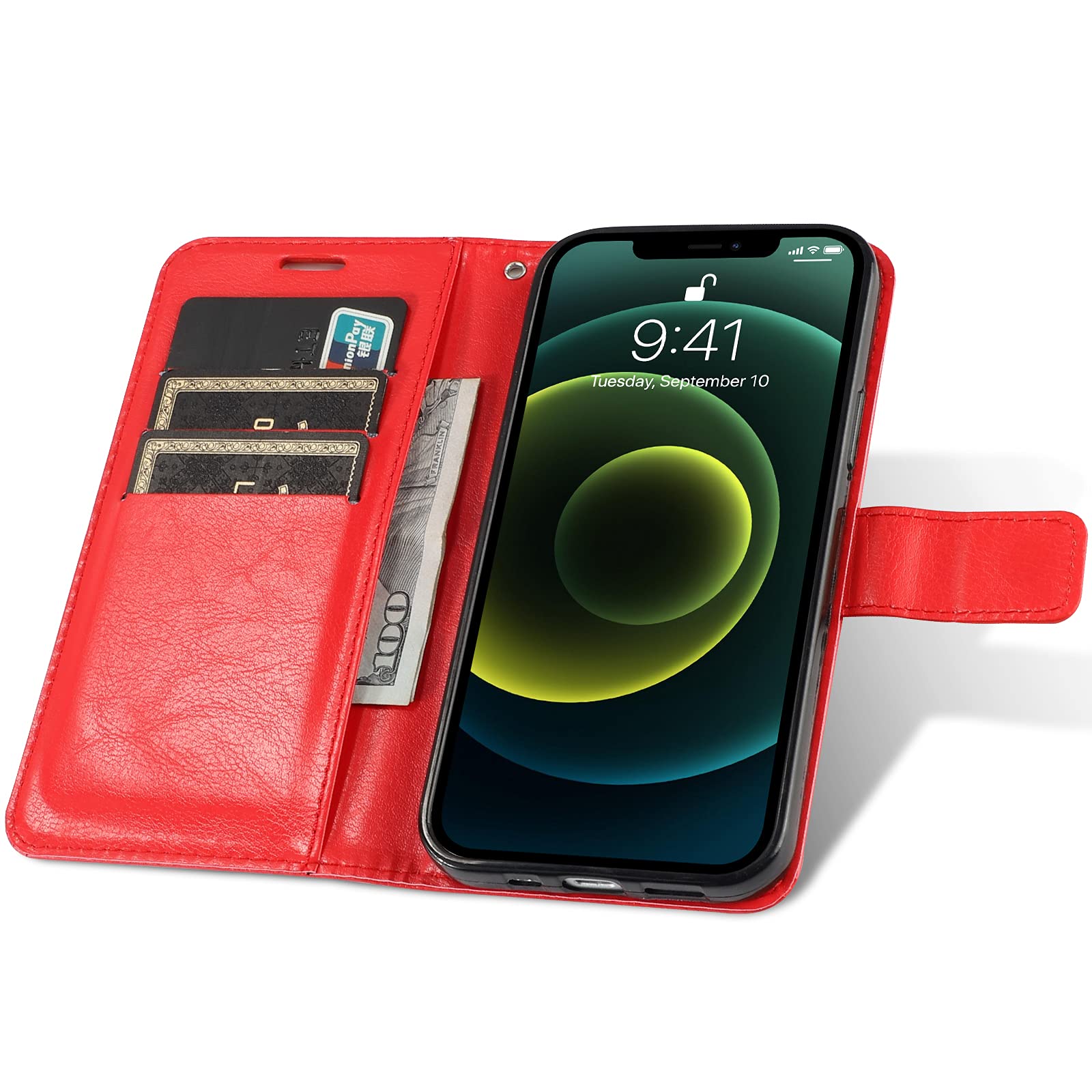 SONWO Cover Portafoglio In Pelle PU Per Realme C2 / Oppo A1K | Con Slot Per Carte E Supporto | Colore Nero - 2
