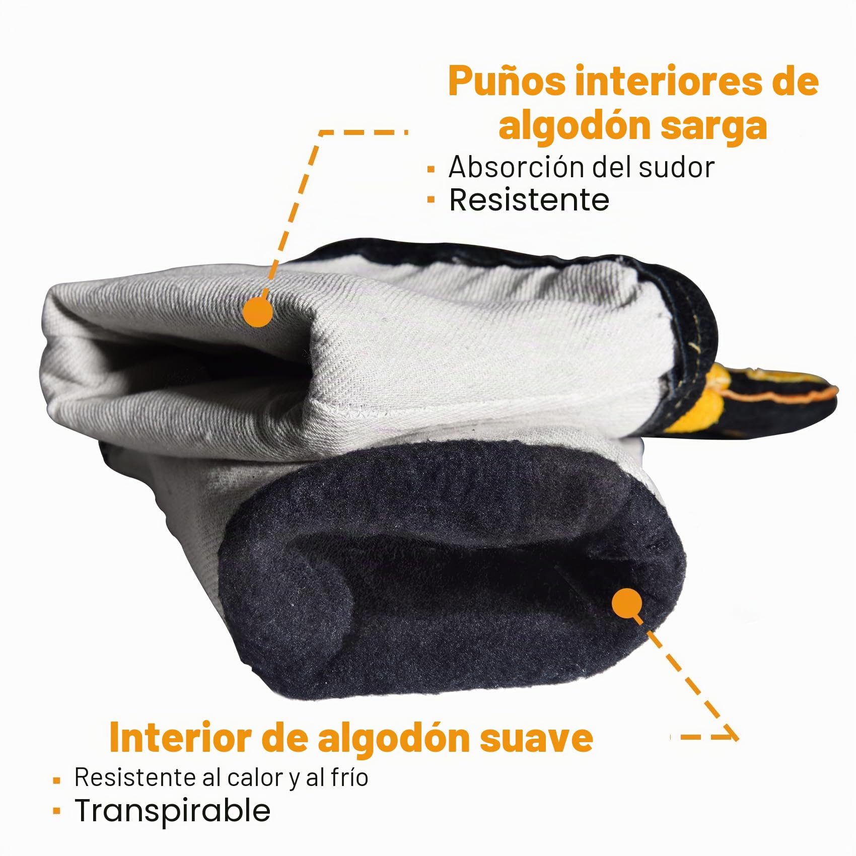 TOPDC 16 pulgadas, 1600 ° F, guantes de soldadura de cuero Forge/Mig/Stick