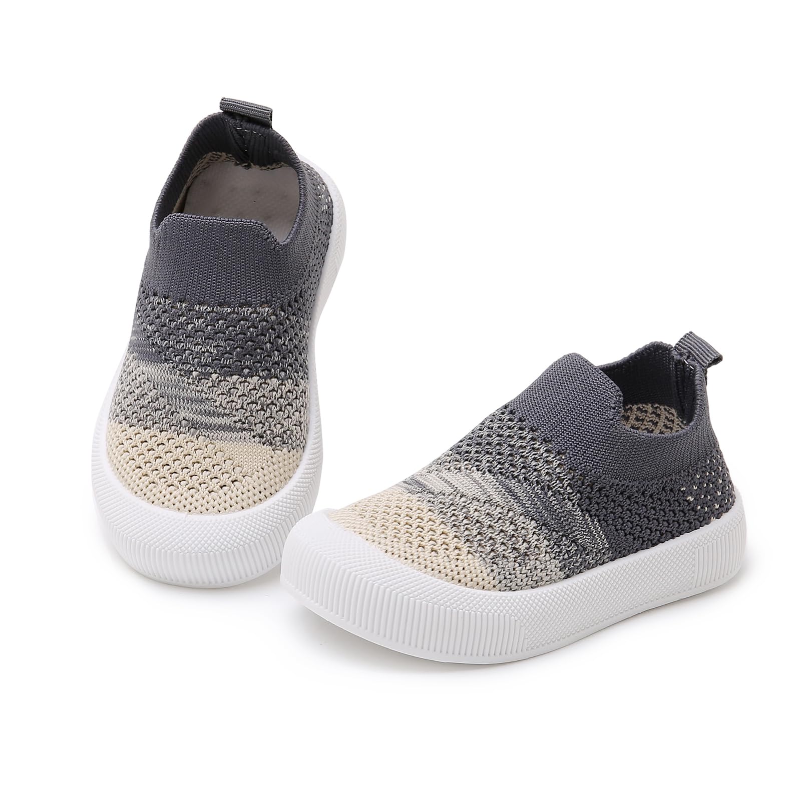 SOFMUO Baby Boys Girls Toddler Sneakers Kids Lightweight Knit Walking Shoes Mesh Breathable Tennis Trainers Shoe 1-3 Yrs… 7 Toddler A1/Grey
