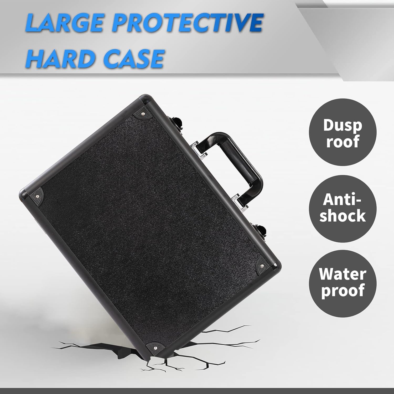 Aluminum Hard Case Hard Case with Foam 16" x12" x 6",Camera Case With Customized Fit Foam,Fit Use of Drones,Camera,Equipments - Image 5