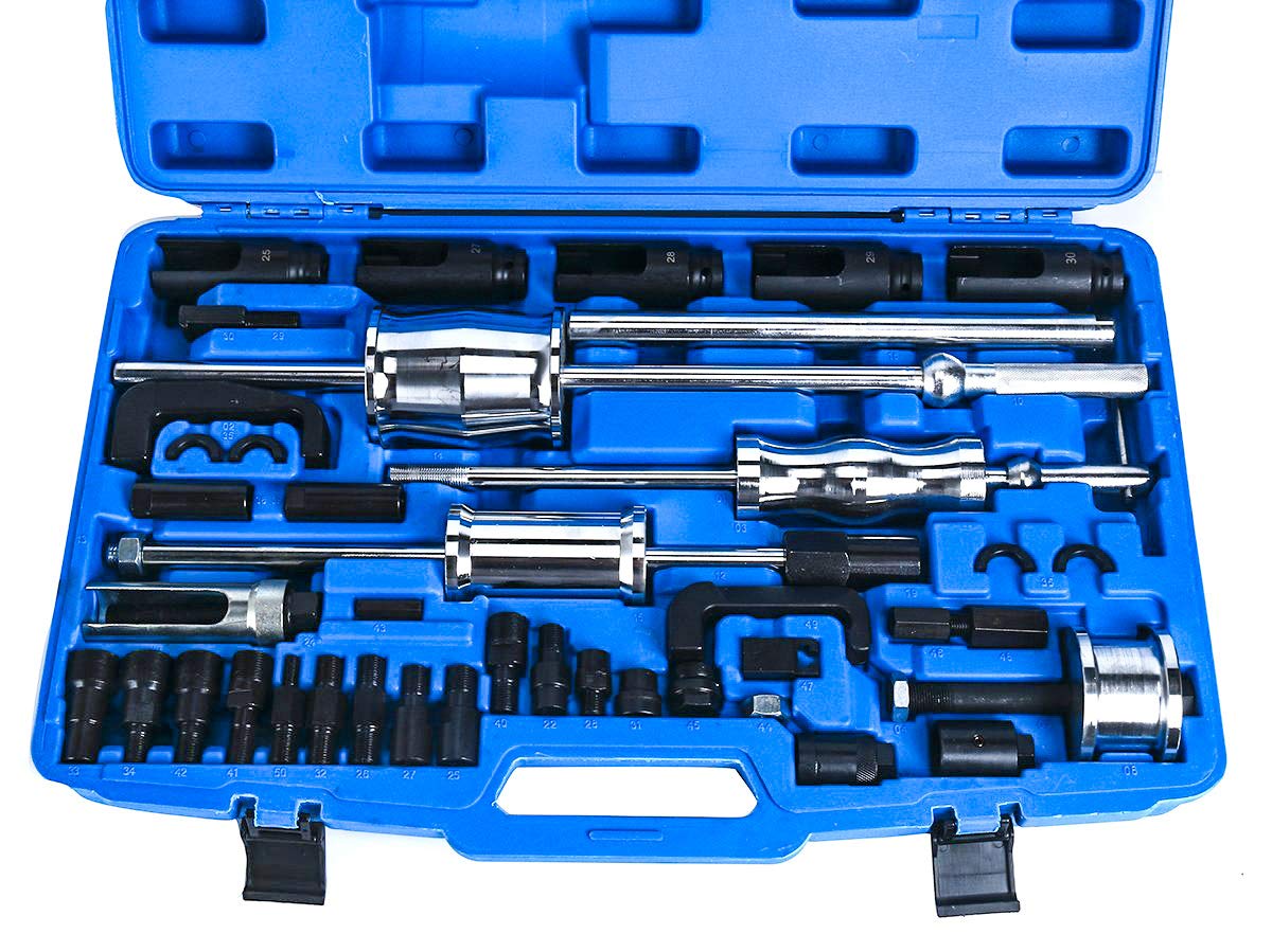 FreeTec Diesel extractor de inyector de combustible Martillo deslizante extractor con Common Rail adaptador, 40 piezas