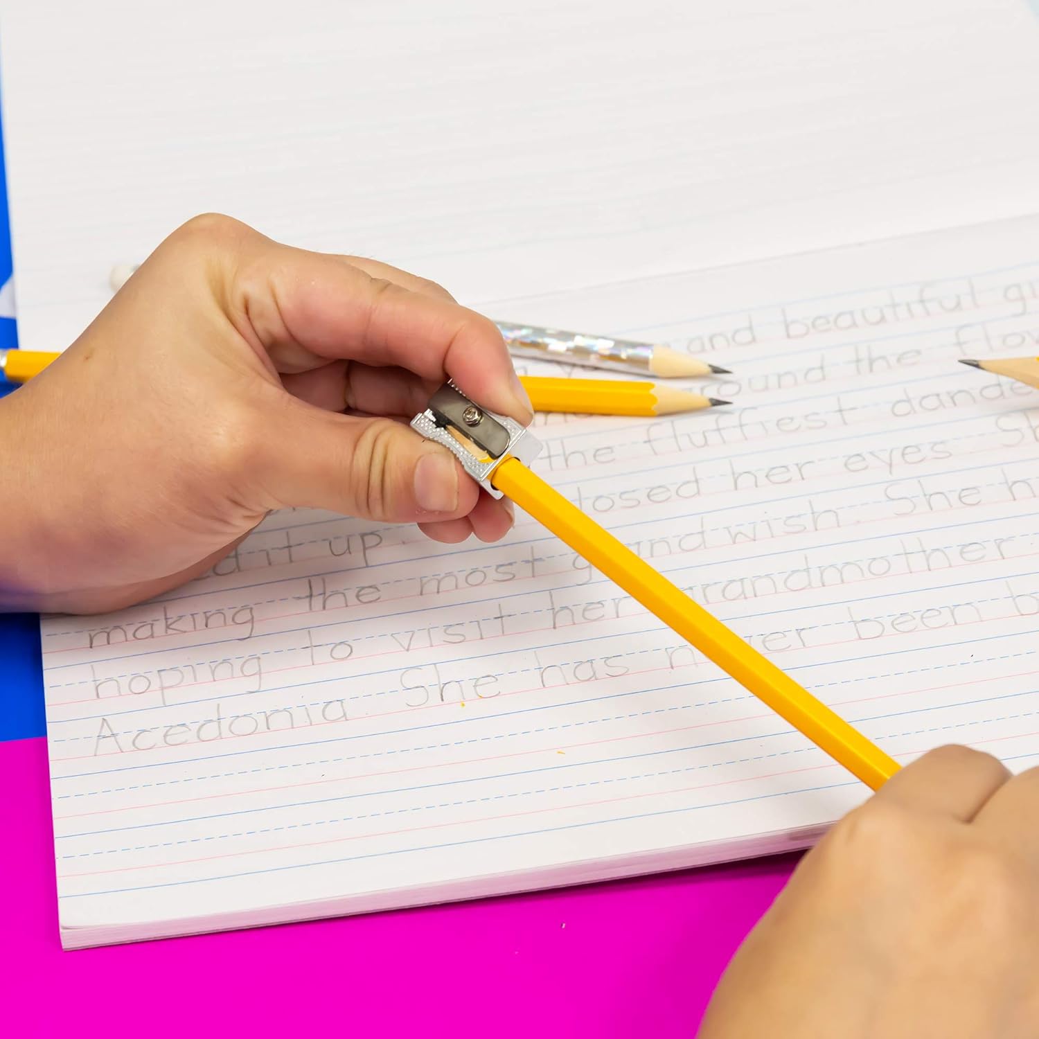 BAZIC Products Pencil Sharpener Metal Silver Single Hole Blade, Standard Size Pencils Crayon, Sturdy One Blades Sharpeners for School (6/Pack), 144-Packs