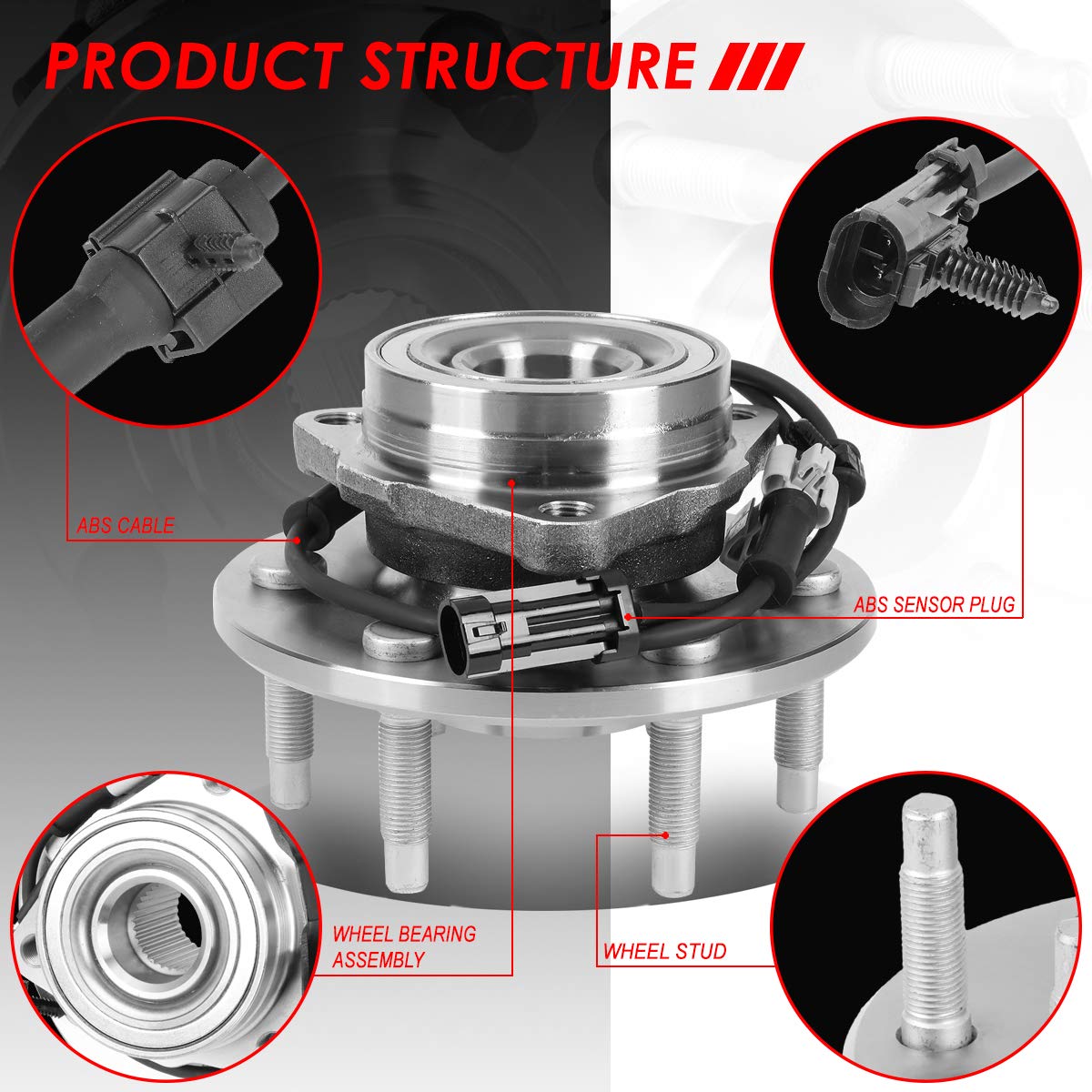 515036 Conjunto De Buje Y Cojinete De Rueda Delantera Para 4x4 4WD Chevy