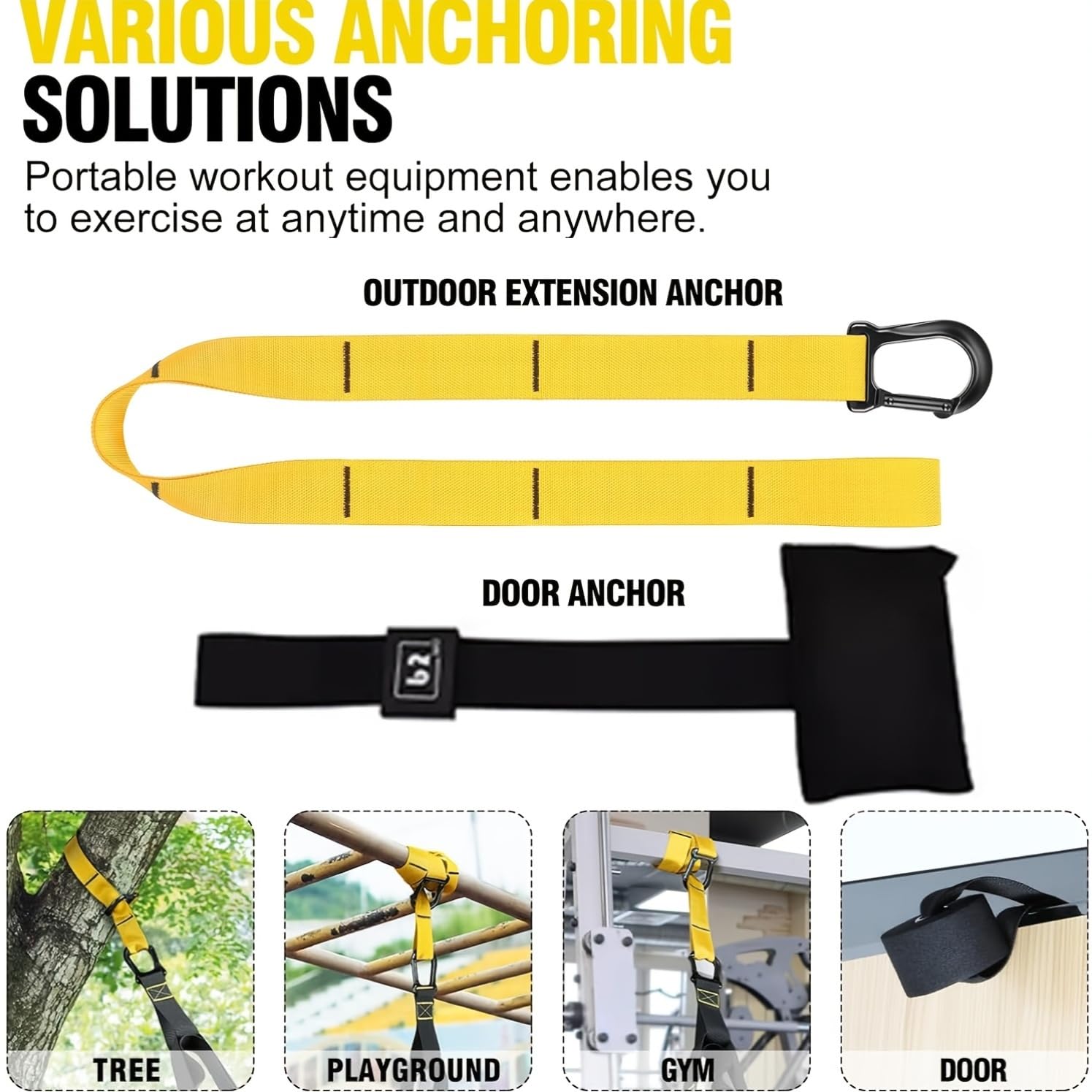 Kit de entrenamiento de resistencia para el hogar, bandas de ejercicio de entrenamiento de resistencia con asas, anclaje de puerta y bolsa de transporte para gimnasio en casa, correas de entrenamiento