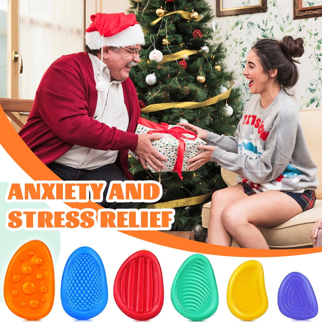 Pack De 6 Piedras Sensoriales De Silicón Para Autismo Y Ansiedad – Juguetes Fidget Con Texturas Variadas – Portátiles Y Silenciosos – Regalo Para Niños Y Adultos