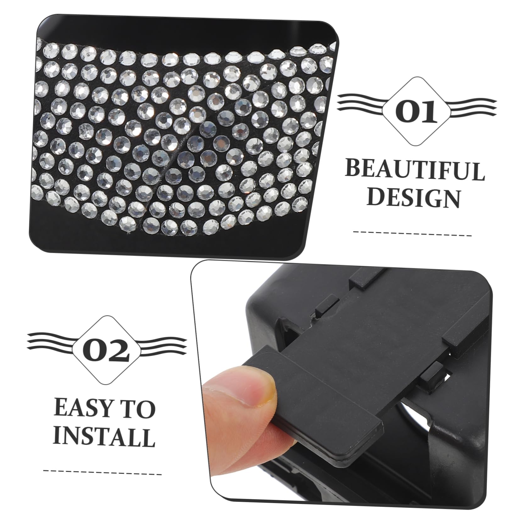 Portabicchieri Per Auto Con Strass E Clip Per Bocchetta D’Aria – Supporto Regolabile In Cristallo Per Tazze E Bottiglie, Accessorio Universale (Blu Reale)