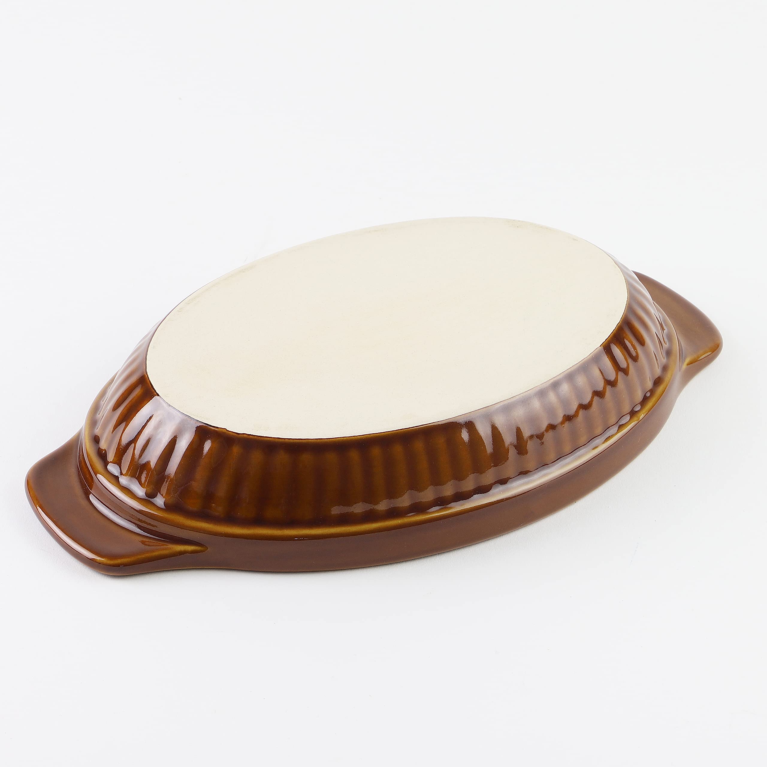 Amazon｜パール金属 耐熱 深型オーバル皿 22×14cm ブラウン ファントゥ