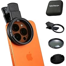 New CPL Phone Camera Filter Kit with Polarization, Universal Clip-On to Eliminate Glare &amp; Boost Colors for iPhone 17 16 15 14 13 12 11 and Other Smart Phones Photography (52mm)