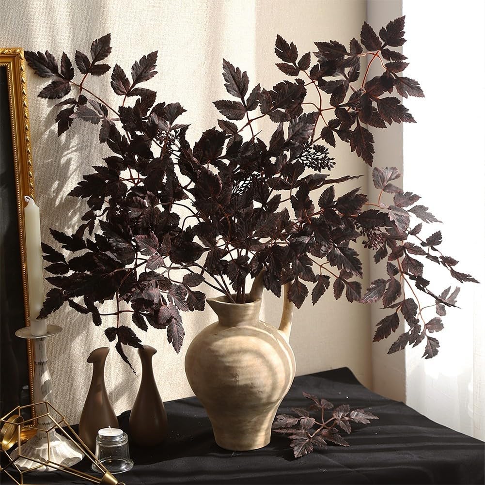 Confezione da 6 steli realistici per Cimicifuga viola prugna da 80 cm (80