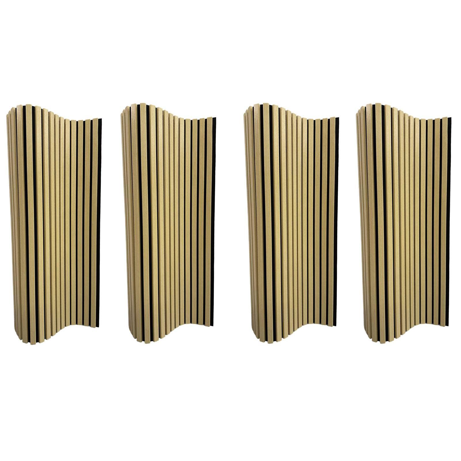 Generic Panele Drewniane Dźwiękoszczelne Elastyczne Panele Akustyczne 3D do Kin Domowych Studia, Nowoczesne Dekoracyjne ścienne do Sal Muzycznych, 4 szt. 47,24 X 23,82 Cala