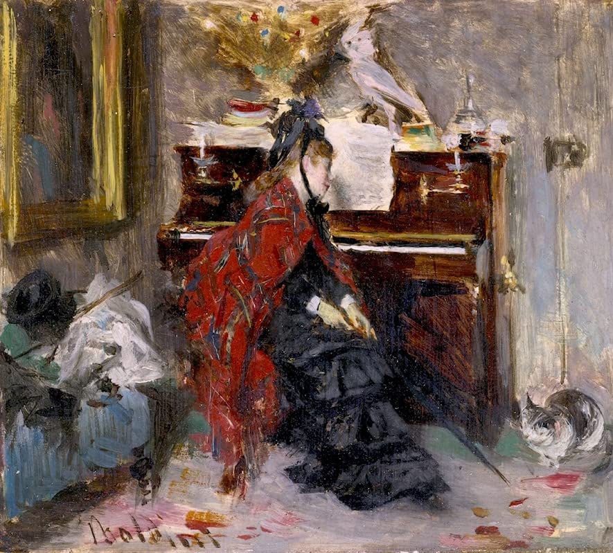 Tableau femme au piano de qualité supérieure d'art mural vintage 60x90cm