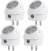 DEWENWILS Dusk to Dawn Plug-in Night Lights, 360° Rotating LED, Cool White 4-Pack for Kids Bedroom Hallway Bathroom