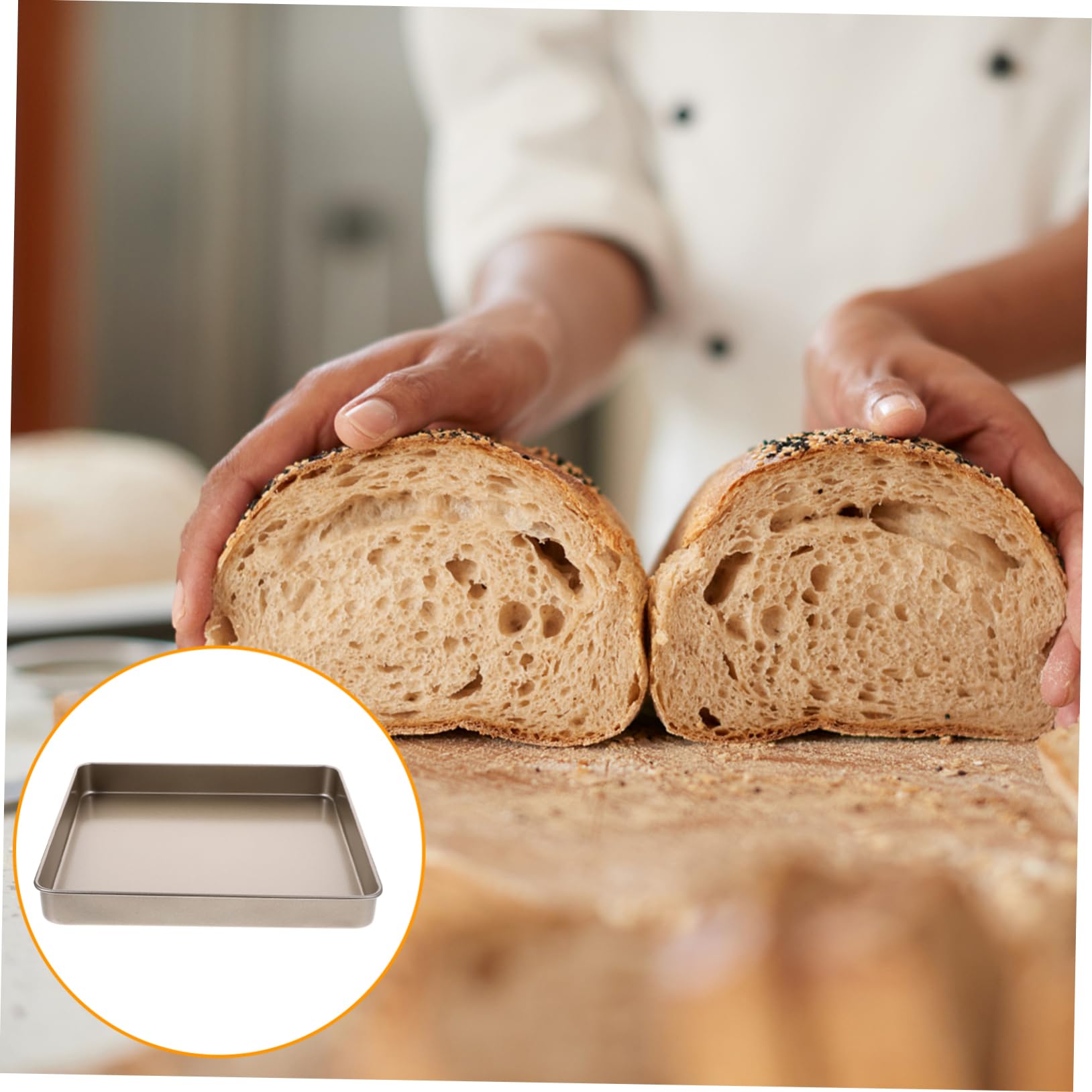 SOLUSTRE Teglia Quadrata Antiaderente per Dolci 28cm in Acciaio al Carbonio, Facile da Pulire, per Forno e Cucina Domestica