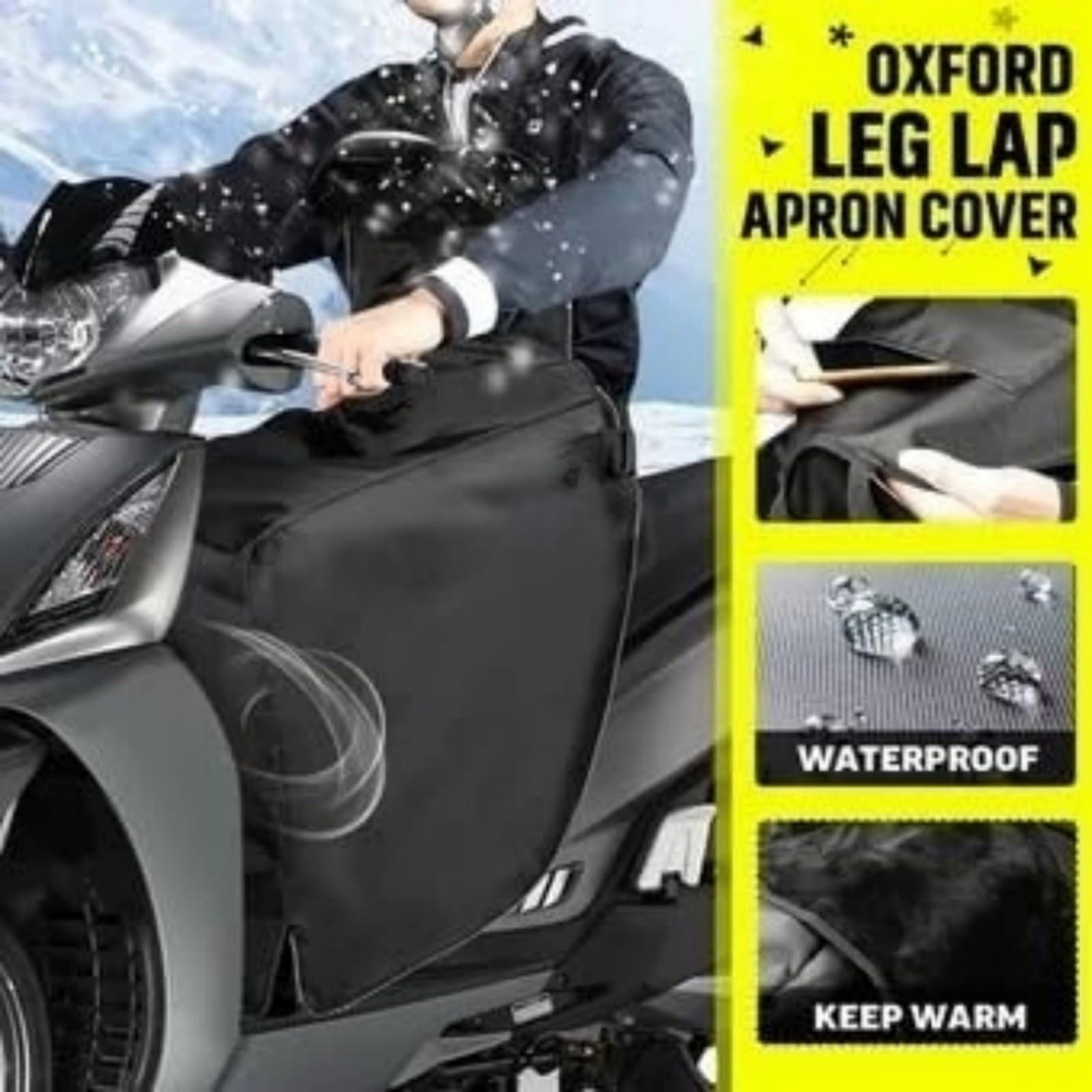 Tablier Scooter Universel, Protection Tablier Couvre Jambe Scooter, Couverture de Scooter d'hiver, Tablier de Scooter en Polaire Imperméable Coupe-Vent pour Protection De Jambes Équitation