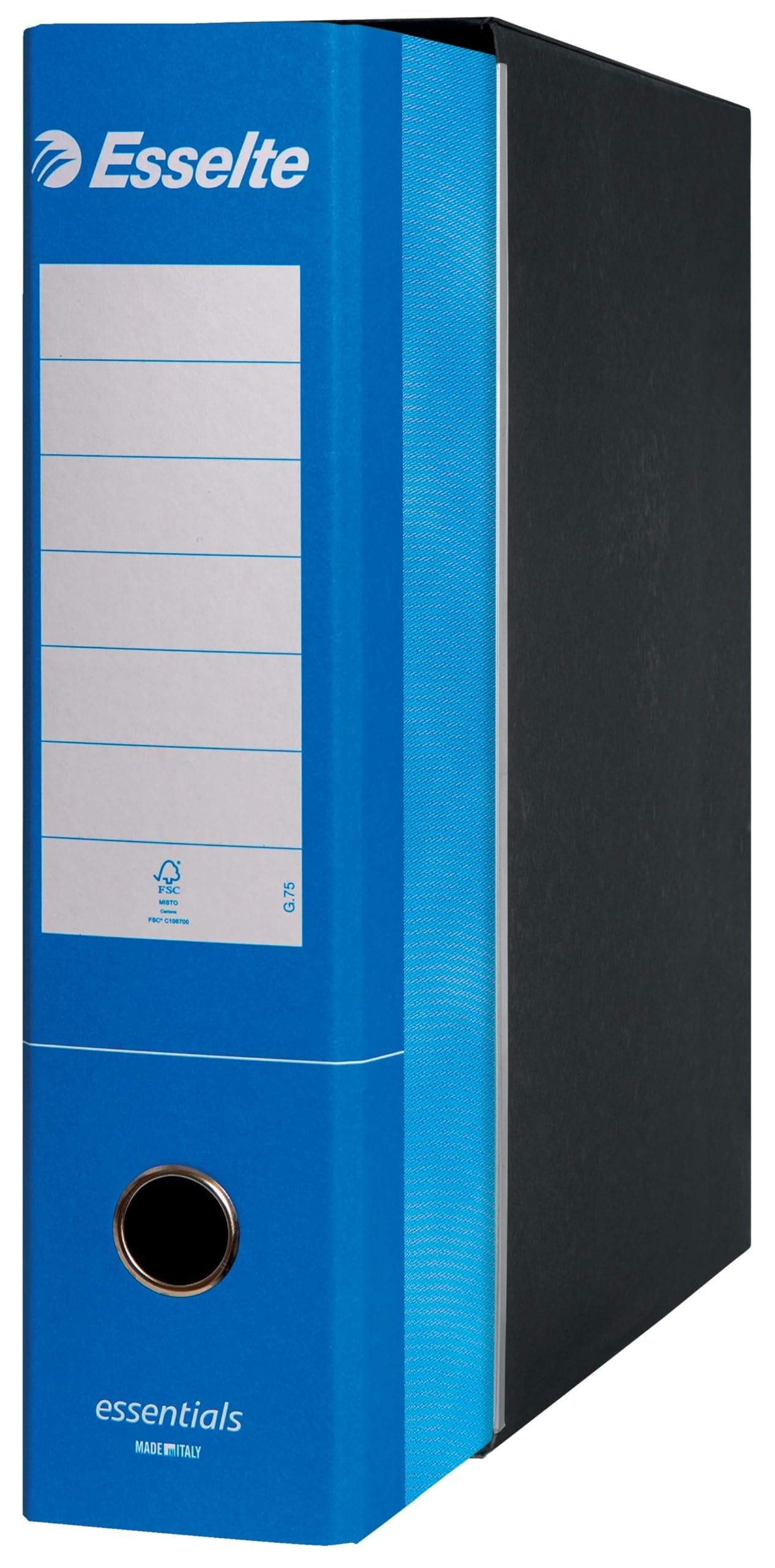 Archivadores Esselte ESSENTIALS G75 - Pack De 6, Azul, Formato Protocolo 23x33 Cm, Lomo 8 Cm, Con Mecanismo De Palanca