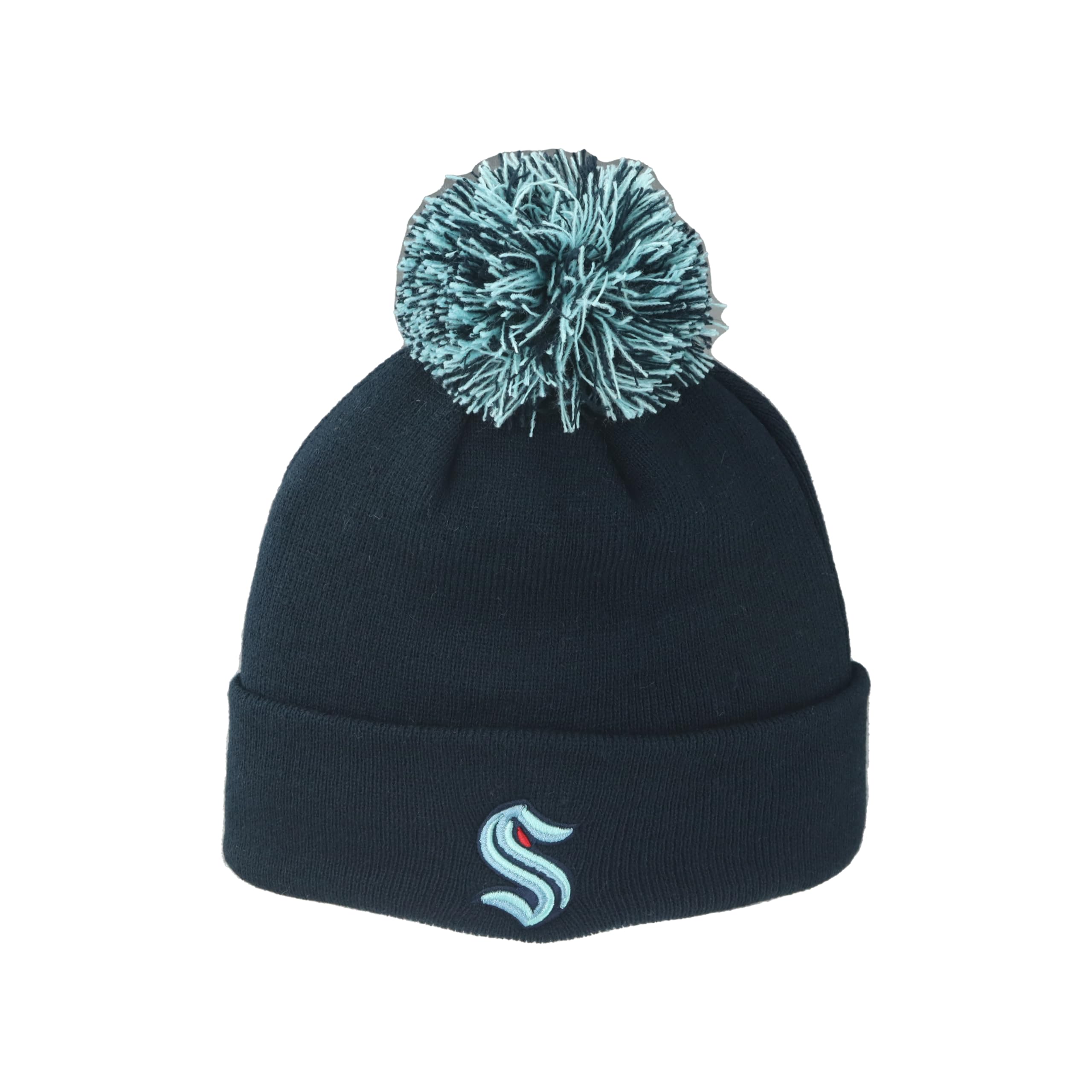 ZHATS Standard Seattle Kraken NHL Officially Licensed Beanie Pom Icon Team Color, One Size