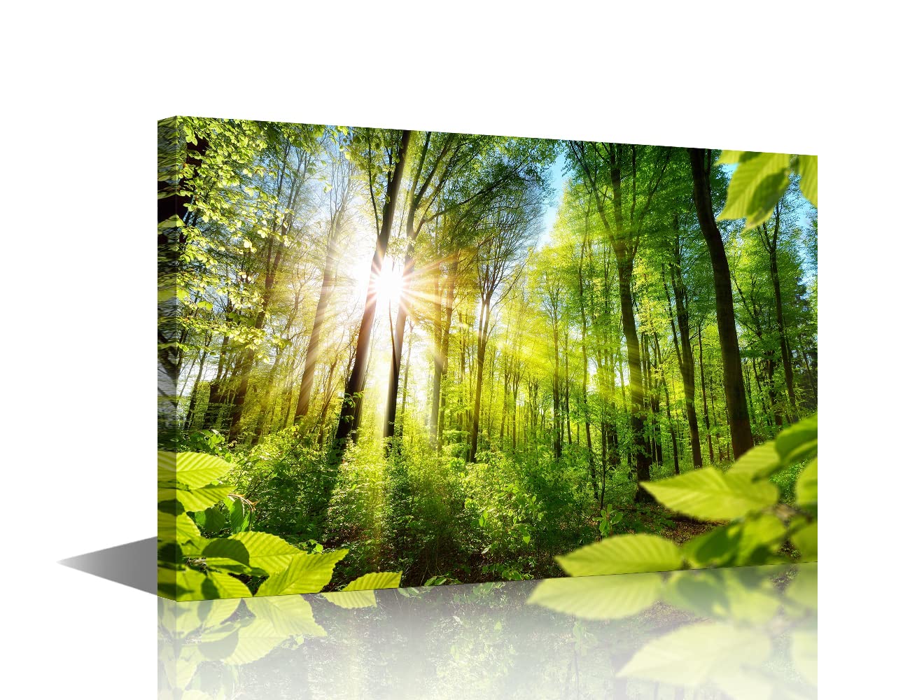 TISHIRON Autumn Natural Scenery Golden Leaves Canvas Art Wall Decor Artwork Pictures Wall Art for Canvas Wall Decor for Living Room Bedroom Office Posters Prints Framed Ready to Hang