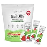 MagicMag Magnesium Packets 30 Stick Pack Magnesium Citrate Powder – Stress, Constipation, Muscle, Heart Health, and Sleep Support | Natural Strawberry & Lime Flavored Magnesium Supplement