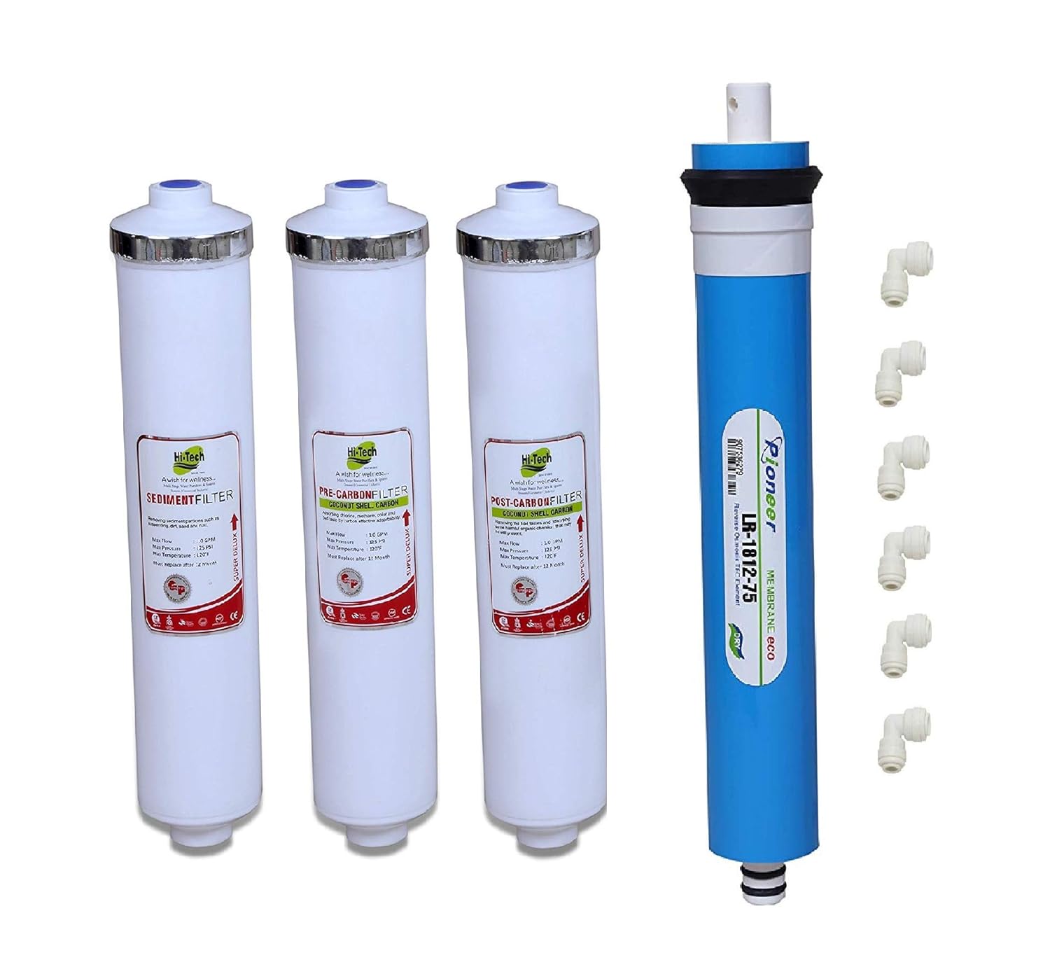 HiTech Water Filter RO Purifier Complete Service KIT 75 GPD Pioneer