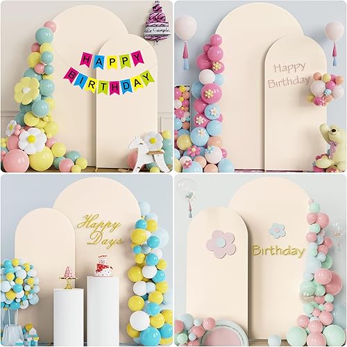 Miniatura 4 de Wokceer Funda de arco de boda de 7.2 pies, 6 pies, de elastano, ajustada, para arco de boda, juego de 2 soportes redondos para arco de Chiara para