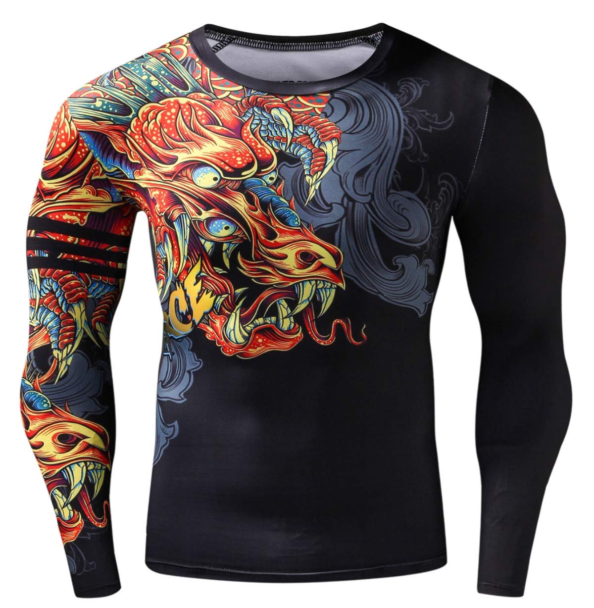 Men’s 3D Printed Compression Long Sleeve T Shirts Top Tees