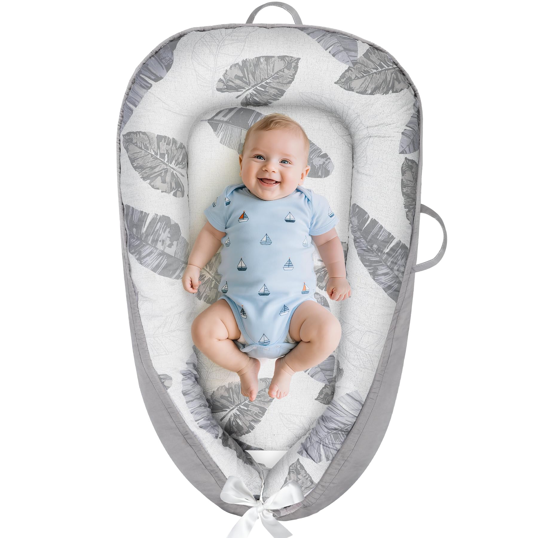 URMYWO Baby Nest - Cuna para recién nacido, 90 x 50 cm, hecha a mano, de doble cara, de viaje, 100 % algodón, nido de bebé