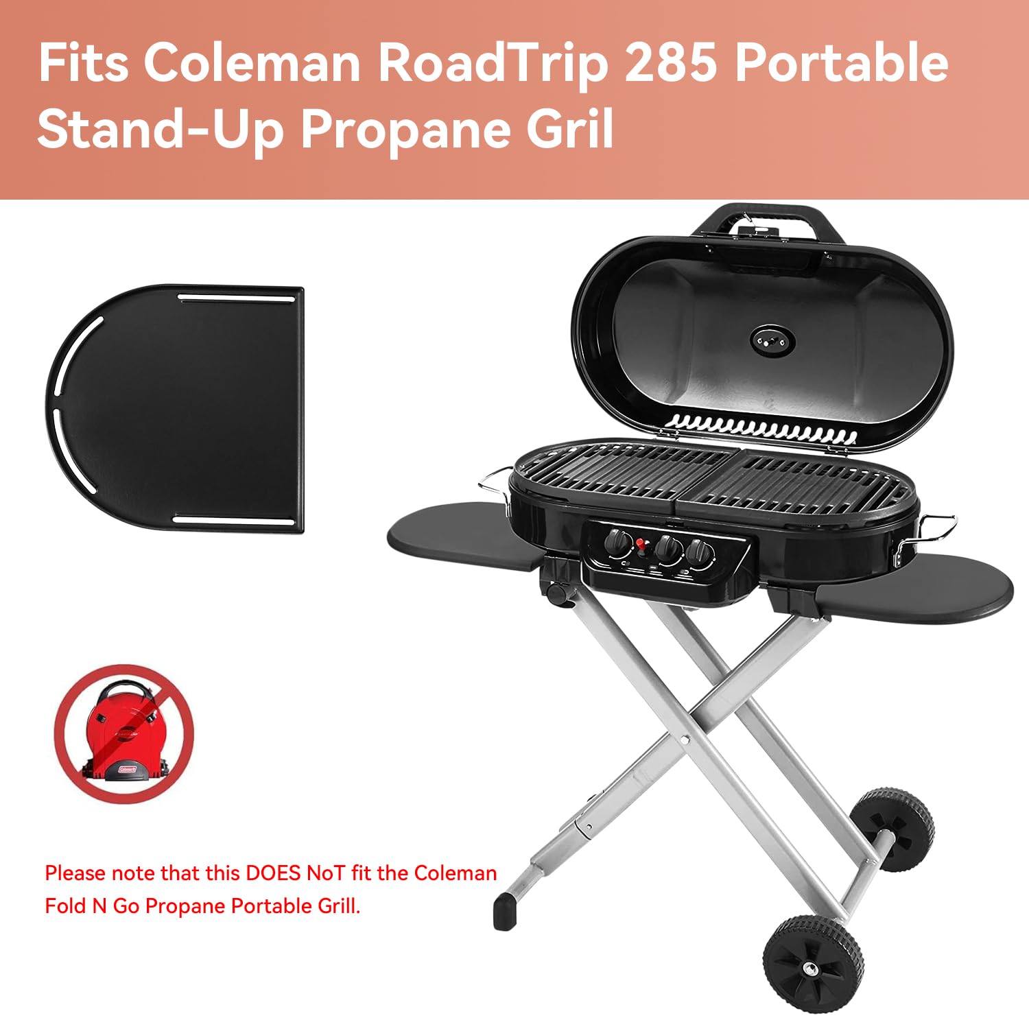 Coleman LX LXE LXX Accessories Cast Iron Griddle For Coleman Roadtrip Grill  - Half Grill Half Griddle Replacement For LX, LXE, LXX Models Cast Iron  Grill Replacement, image size:1500x1500