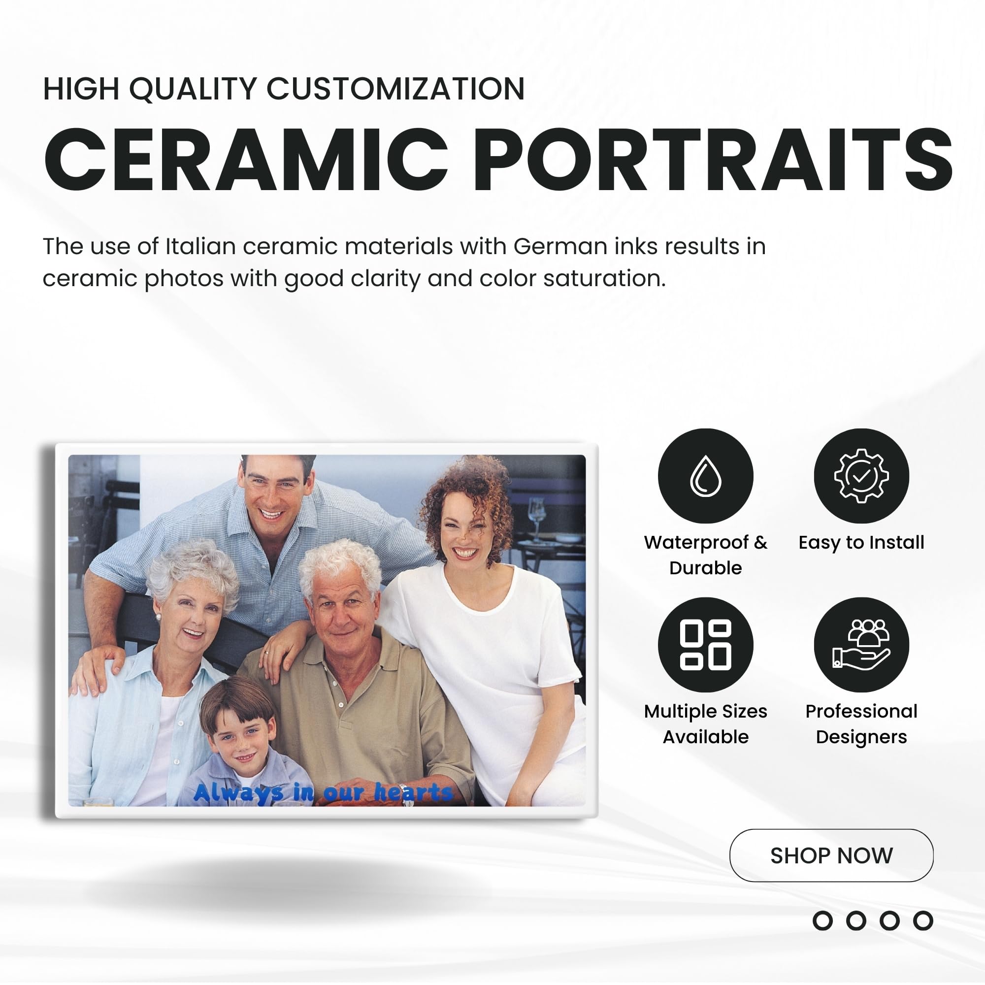Personalizowana Ceramiczna Fotografia na Lapidę, Pamiątkowa, Odporna na Warunki Atmosferyczne, Różne Rozmiary (4-40 cm) do Lapid, Urn i Pomników