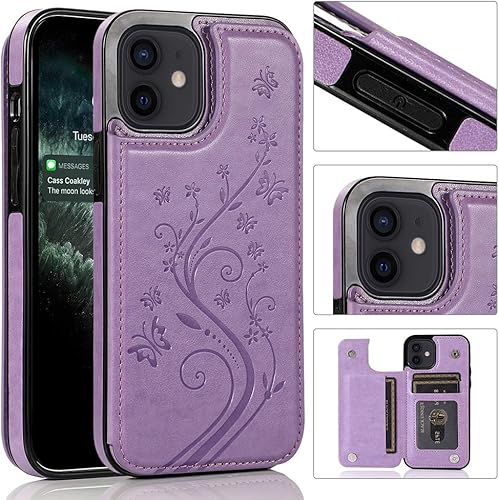 Miniatura 3 de Asuwish compatible con iPhone 12 Pro iPhone12 caso 6.1 protector de pantalla de vidrio templado titular de la tarjeta de la cubierta de la cartera
