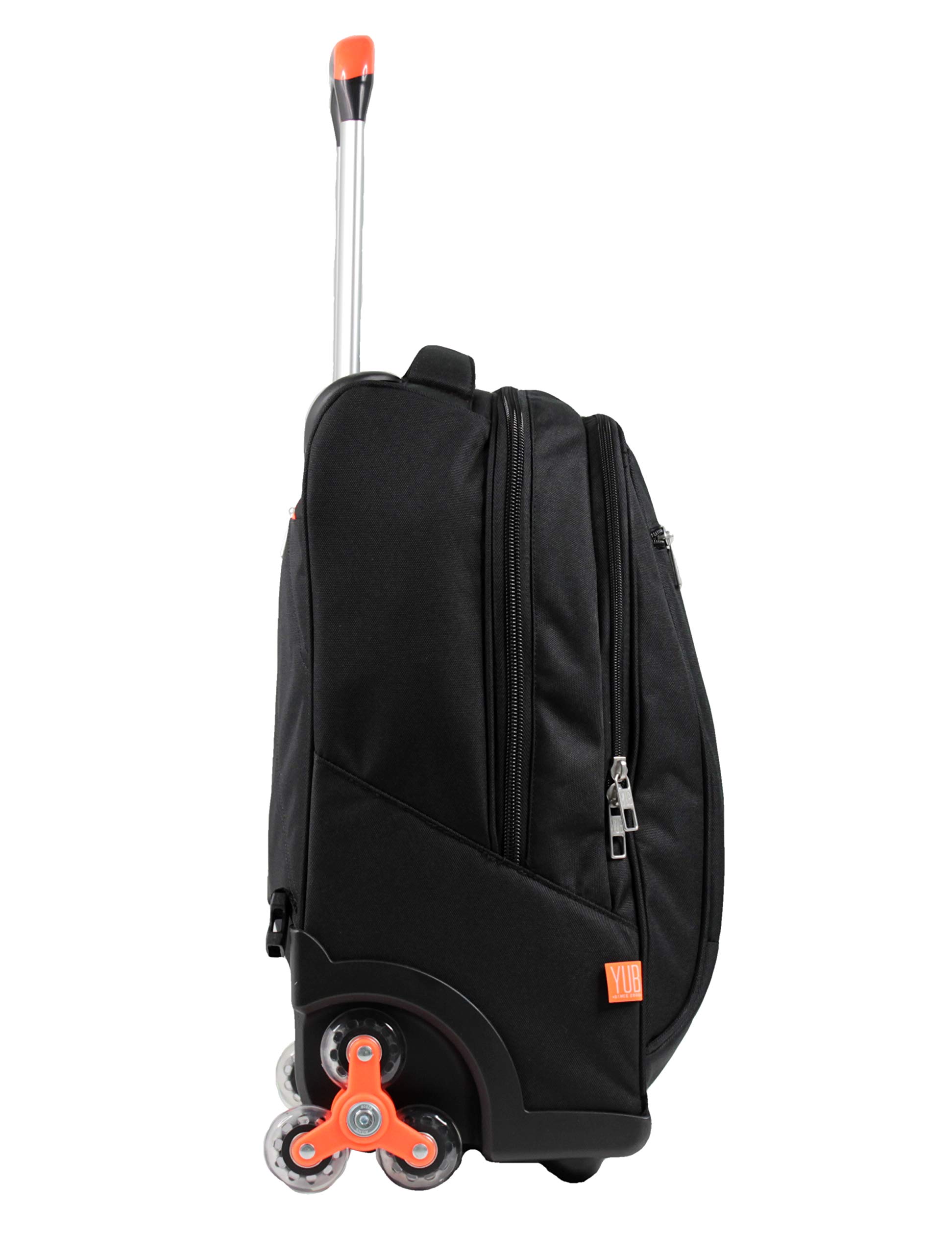 Trolley YUB 3 ruote + Borraccia Termica Bastardidentro - Scuola & Viaggio - ARANCIONE - Spallacci estraibili per uso ZAINO - 34 LT